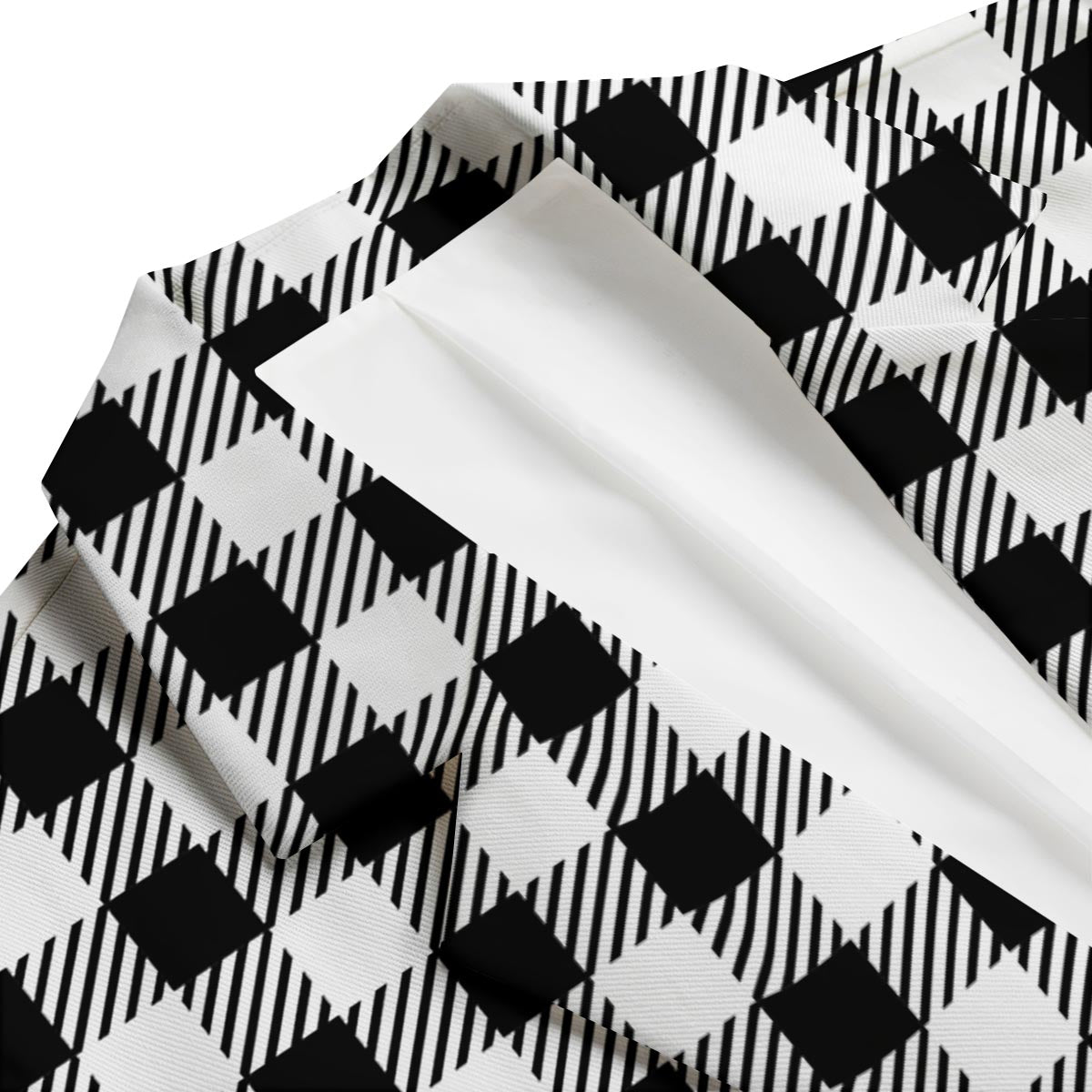 Gingham Black Pattern Print Men's Blazer-grizzshop