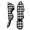 Gingham Black Pattern Print Muay Thai Shin Guards-grizzshop