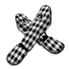 Gingham Black Pattern Print Muay Thai Shin Guards-grizzshop