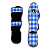 Gingham Blue Pattern Print Muay Thai Shin Guards-grizzshop