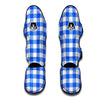 Gingham Blue Pattern Print Muay Thai Shin Guards-grizzshop