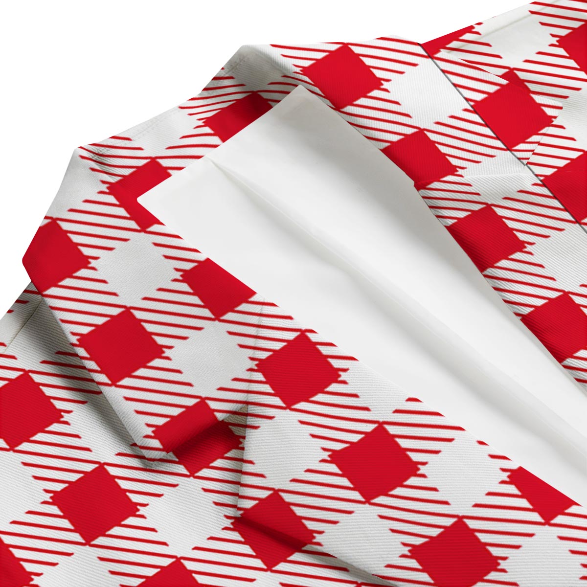 Gingham Red Pattern Print Men's Blazer-grizzshop