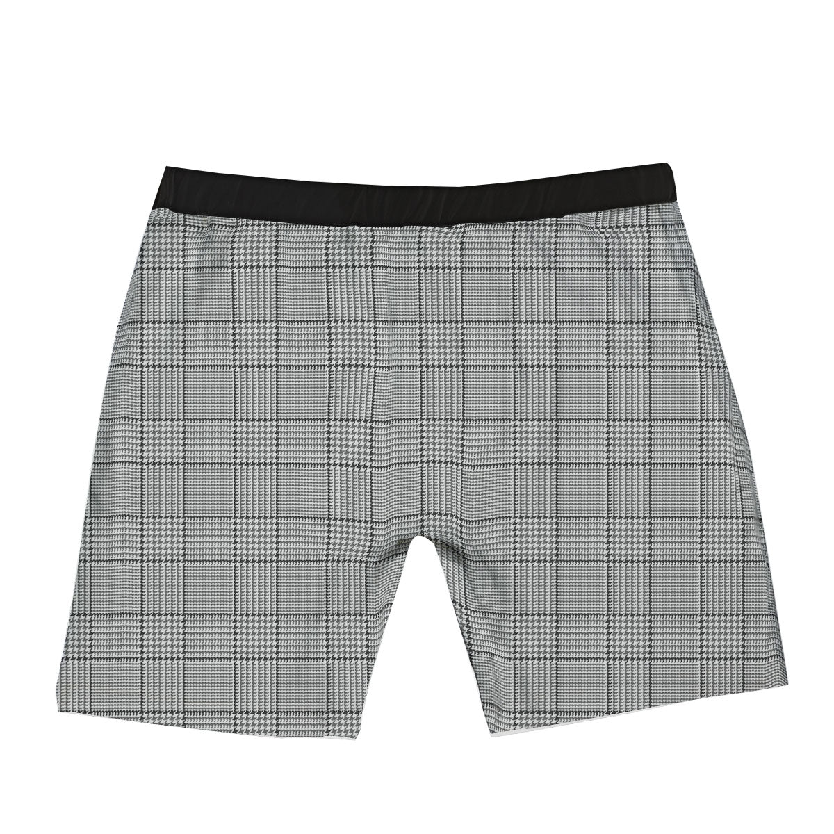 Gingham White And Grey Print Pattern Boxer Briefs-grizzshop