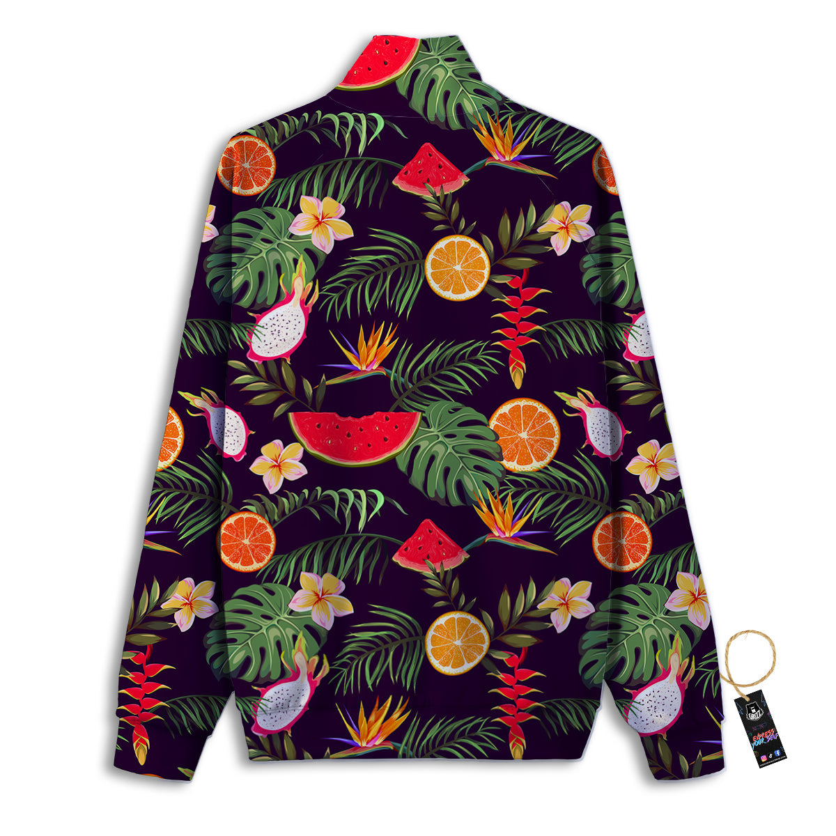 Gingham White And Purple Print Pattern Track Jacket-grizzshop