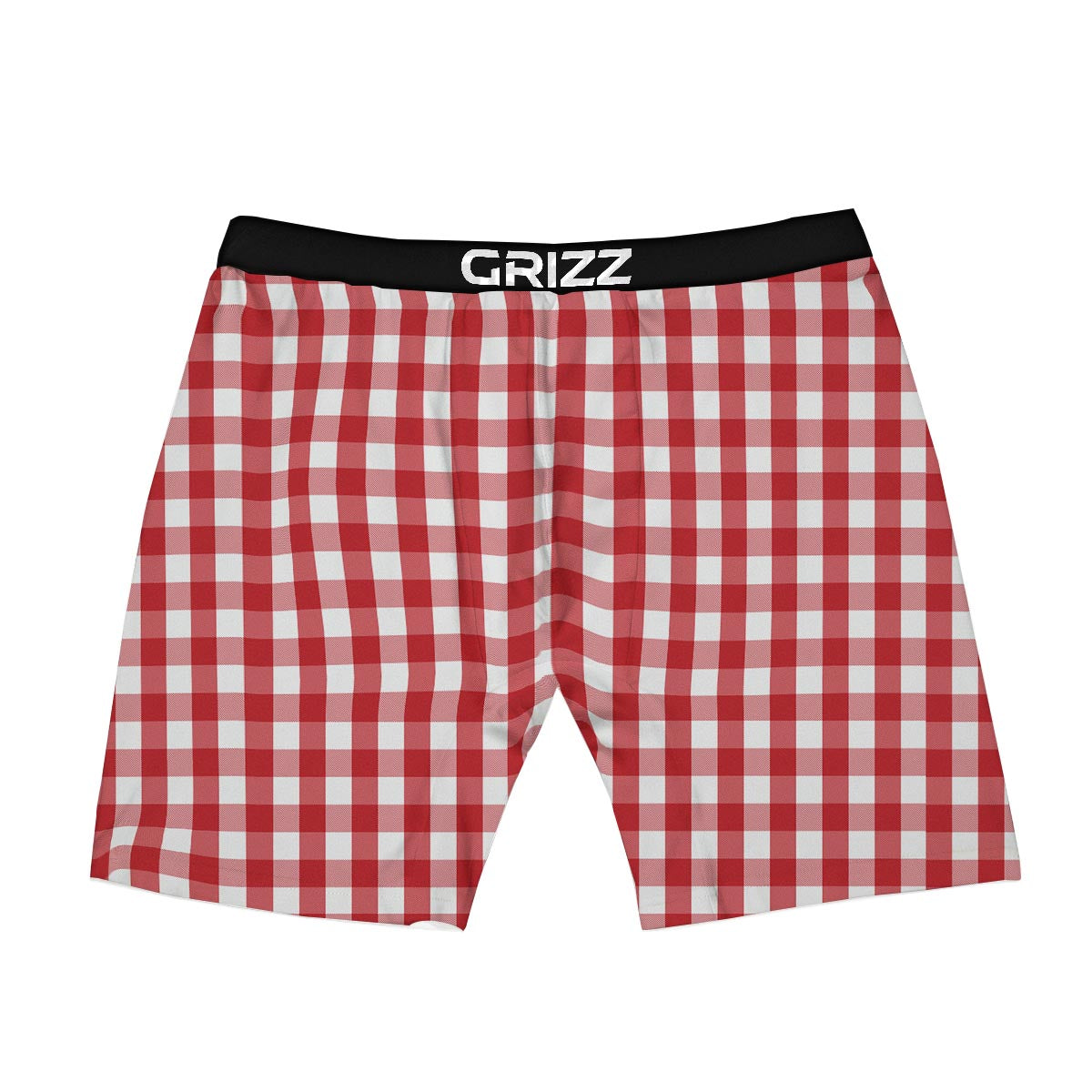 Gingham White And Red Print Pattern Boxer Briefs-grizzshop