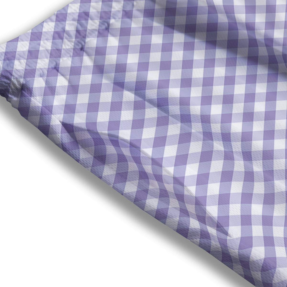 Gingham White And Violet Print Pattern Mesh Shorts