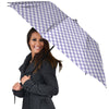 Gingham White And Violet Print Pattern Umbrella-grizzshop