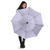 Gingham White And Violet Print Pattern Umbrella-grizzshop