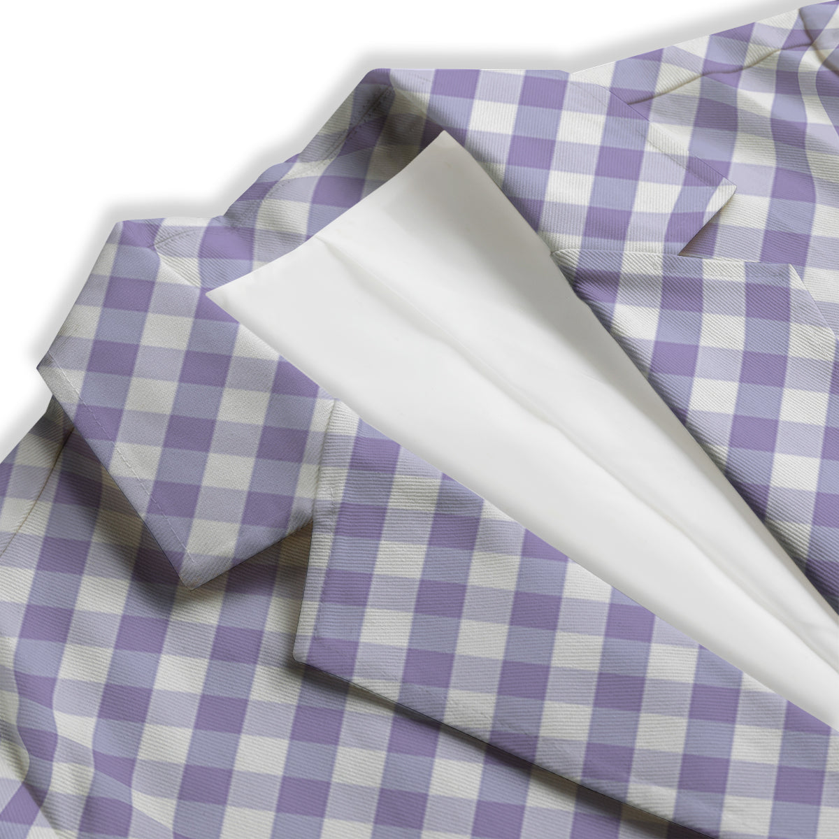 Gingham White And Violet Print Pattern Women's Blazer-grizzshop