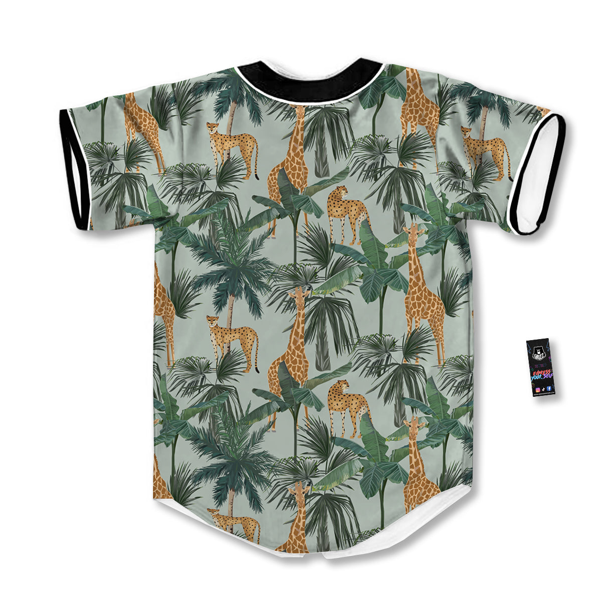 Giraffe And Leopard Vintage Print Pattern Baseball Jersey-grizzshop