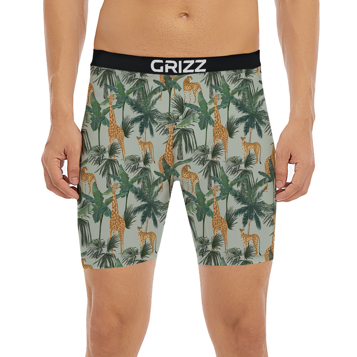 Giraffe And Leopard Vintage Print Pattern Boxer Briefs-grizzshop