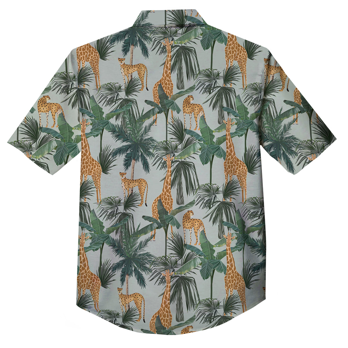 Giraffe And Leopard Vintage Print Pattern Button Up Shirt-grizzshop