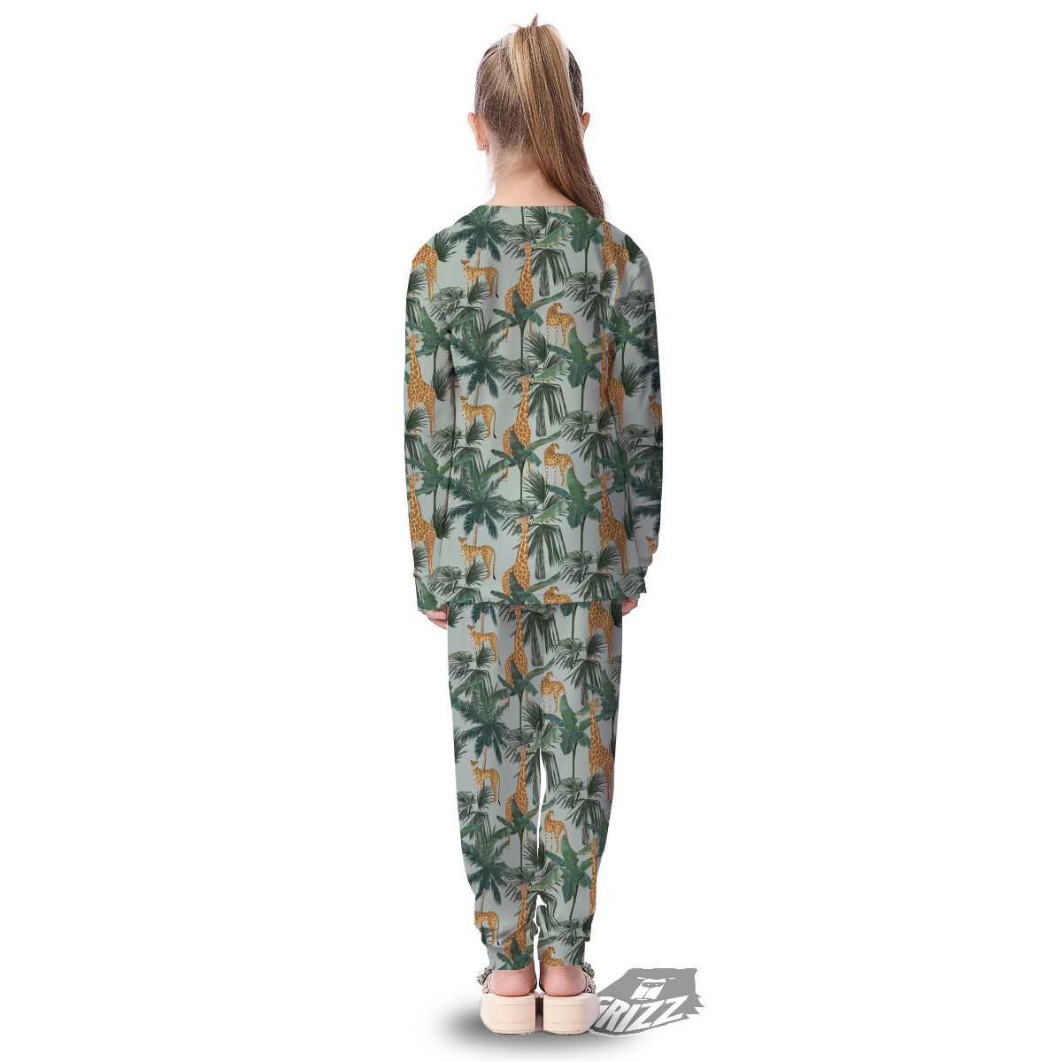 Giraffe And Leopard Vintage Print Pattern Kid's Pajamas-grizzshop