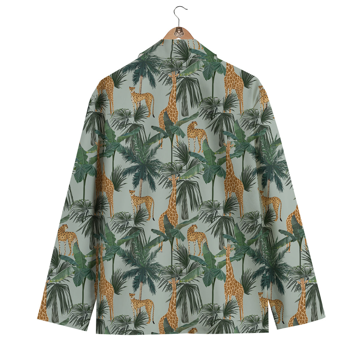 Giraffe And Leopard Vintage Print Pattern Men's Blazer-grizzshop
