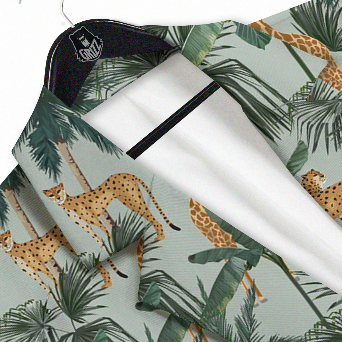 Giraffe And Leopard Vintage Print Pattern Men's Sport Coat-grizzshop