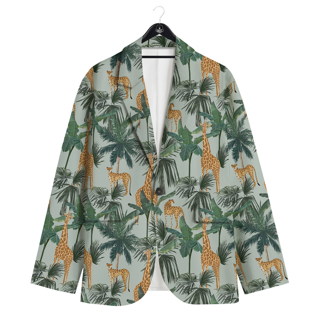 Giraffe And Leopard Vintage Print Pattern Men's Sport Coat-grizzshop