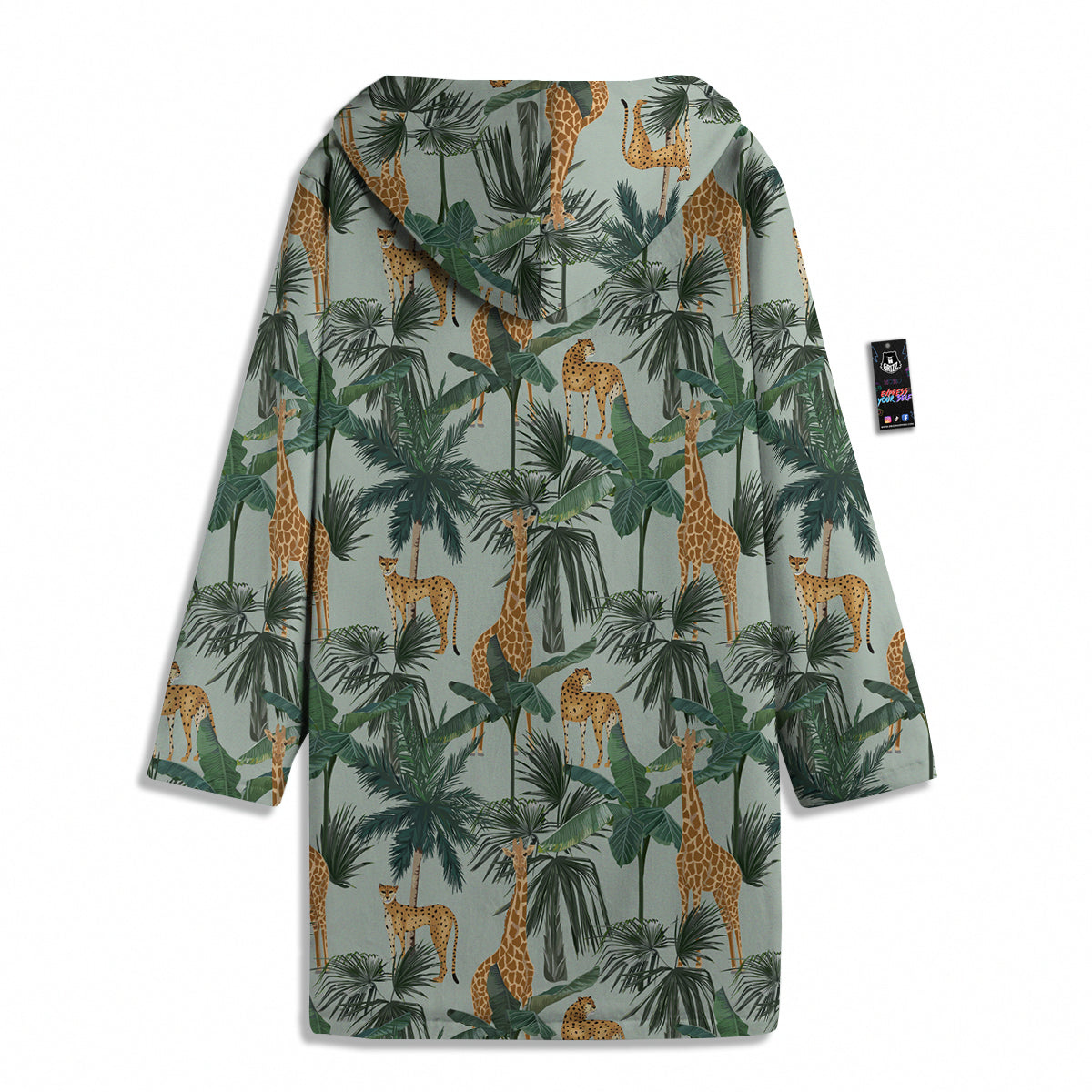 Giraffe And Leopard Vintage Print Pattern Men's Windbreaker Jacket-grizzshop