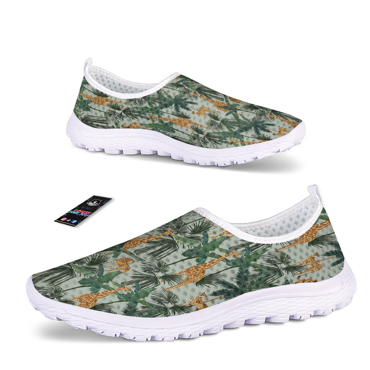 Giraffe And Leopard Vintage Print Pattern Nurse Shoes-grizzshop