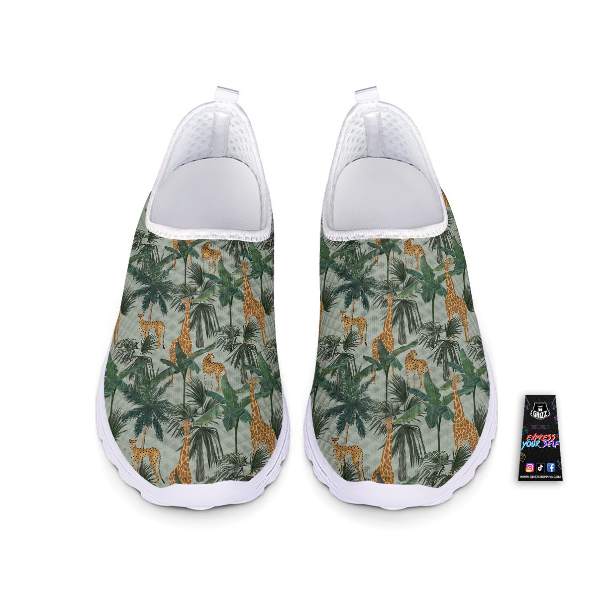 Giraffe And Leopard Vintage Print Pattern Nurse Shoes-grizzshop