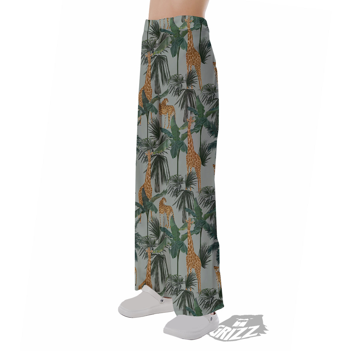 Giraffe And Leopard Vintage Print Pattern Pajama Pants-grizzshop