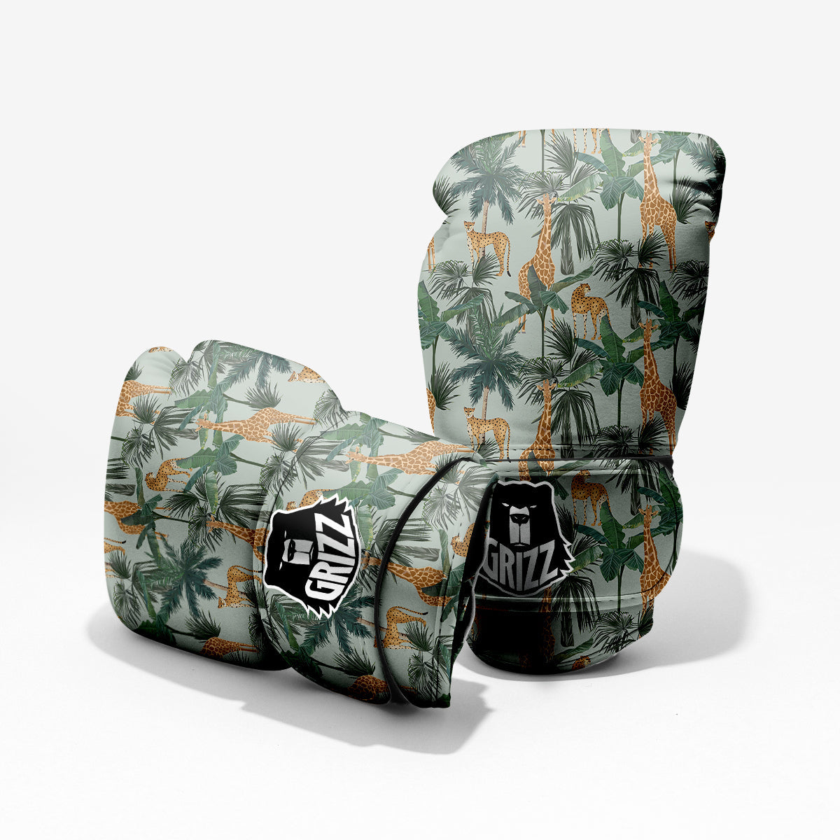Giraffe And Leopard Vintage Print Pattern  Pro Boxing Glove