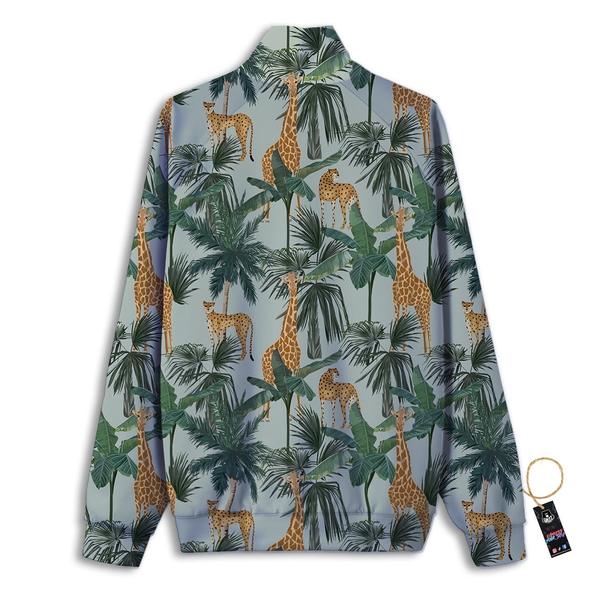 Giraffe And Leopard Vintage Print Pattern Track Jacket-grizzshop