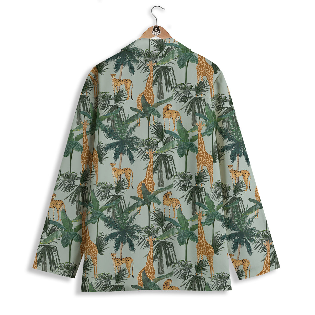 Giraffe And Leopard Vintage Print Pattern Women's Blazer-grizzshop