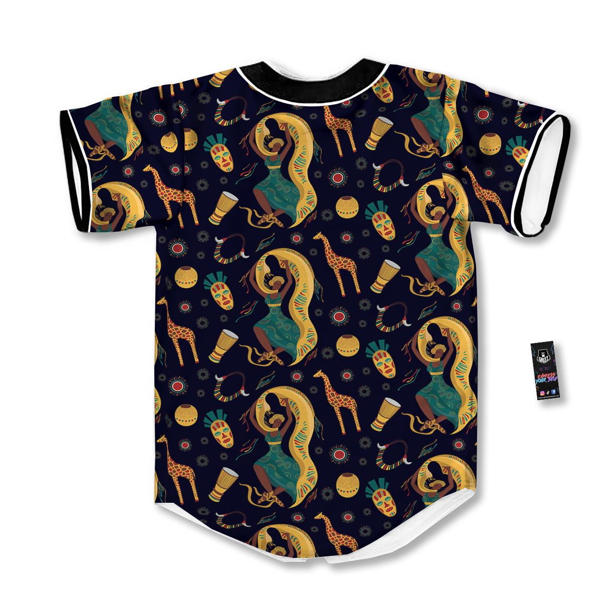 Giraffe Aztec Print Pattern Baseball Jersey-grizzshop