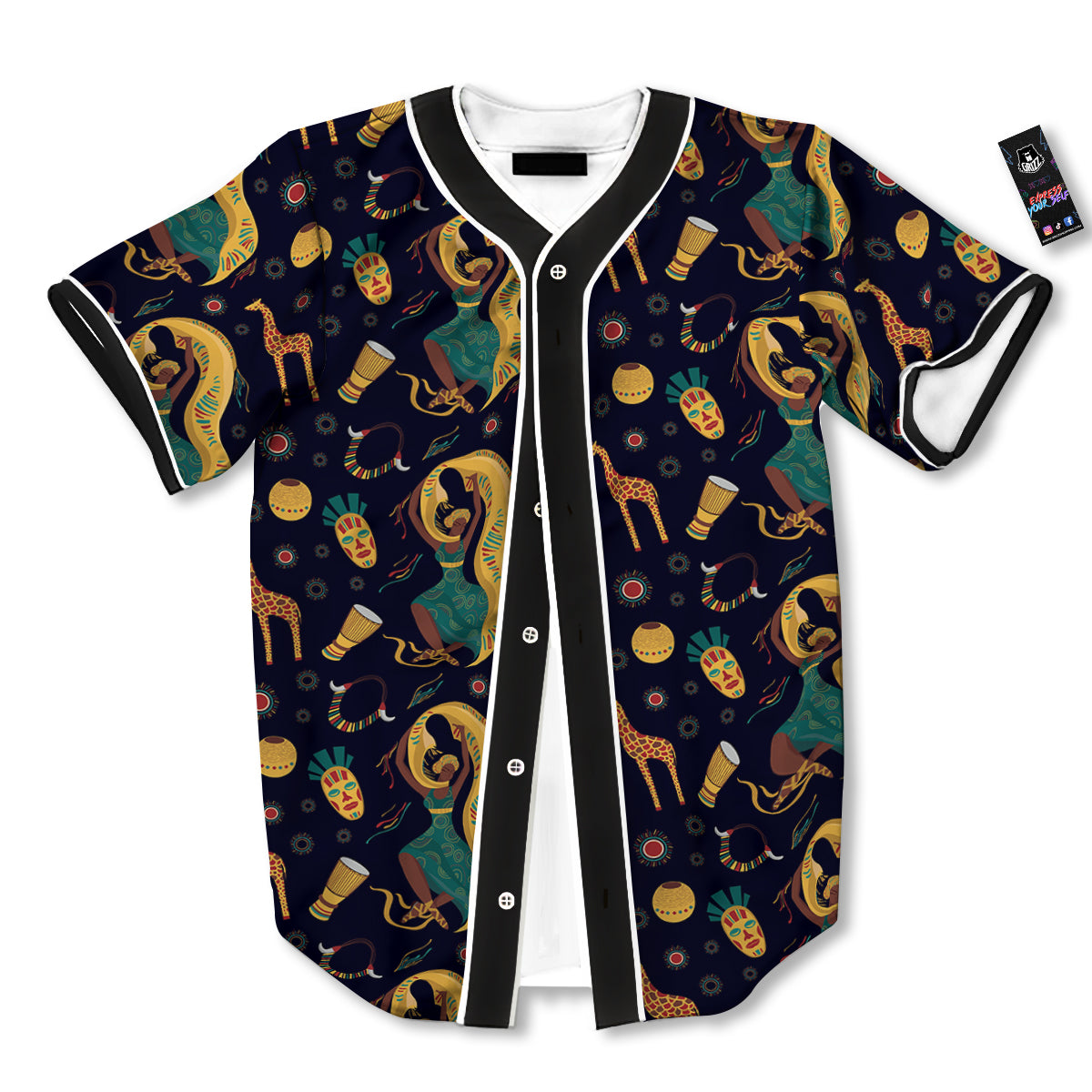 Giraffe Aztec Print Pattern Baseball Jersey-grizzshop
