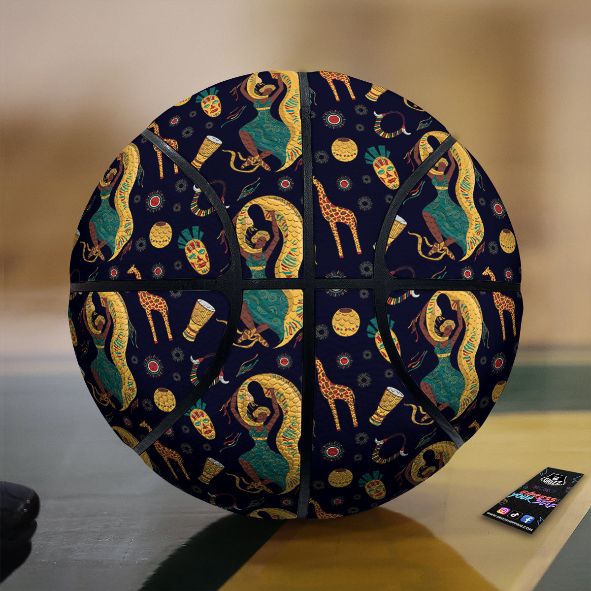 Giraffe Aztec Print Pattern Basketball-grizzshop