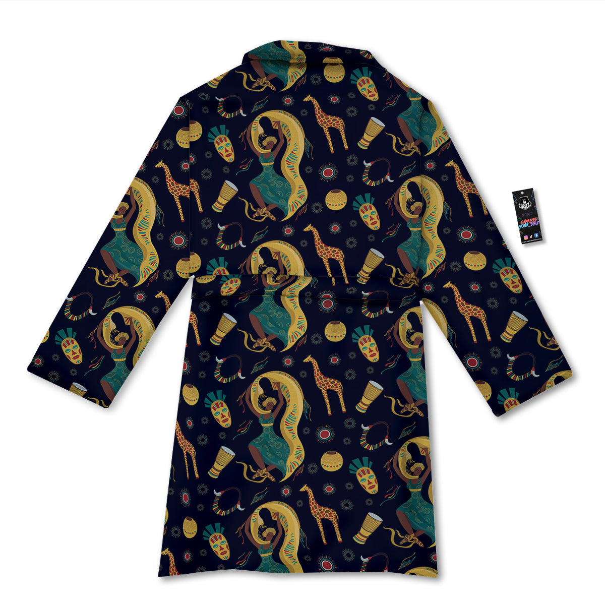 Giraffe Aztec Print Pattern Bathrobe-grizzshop