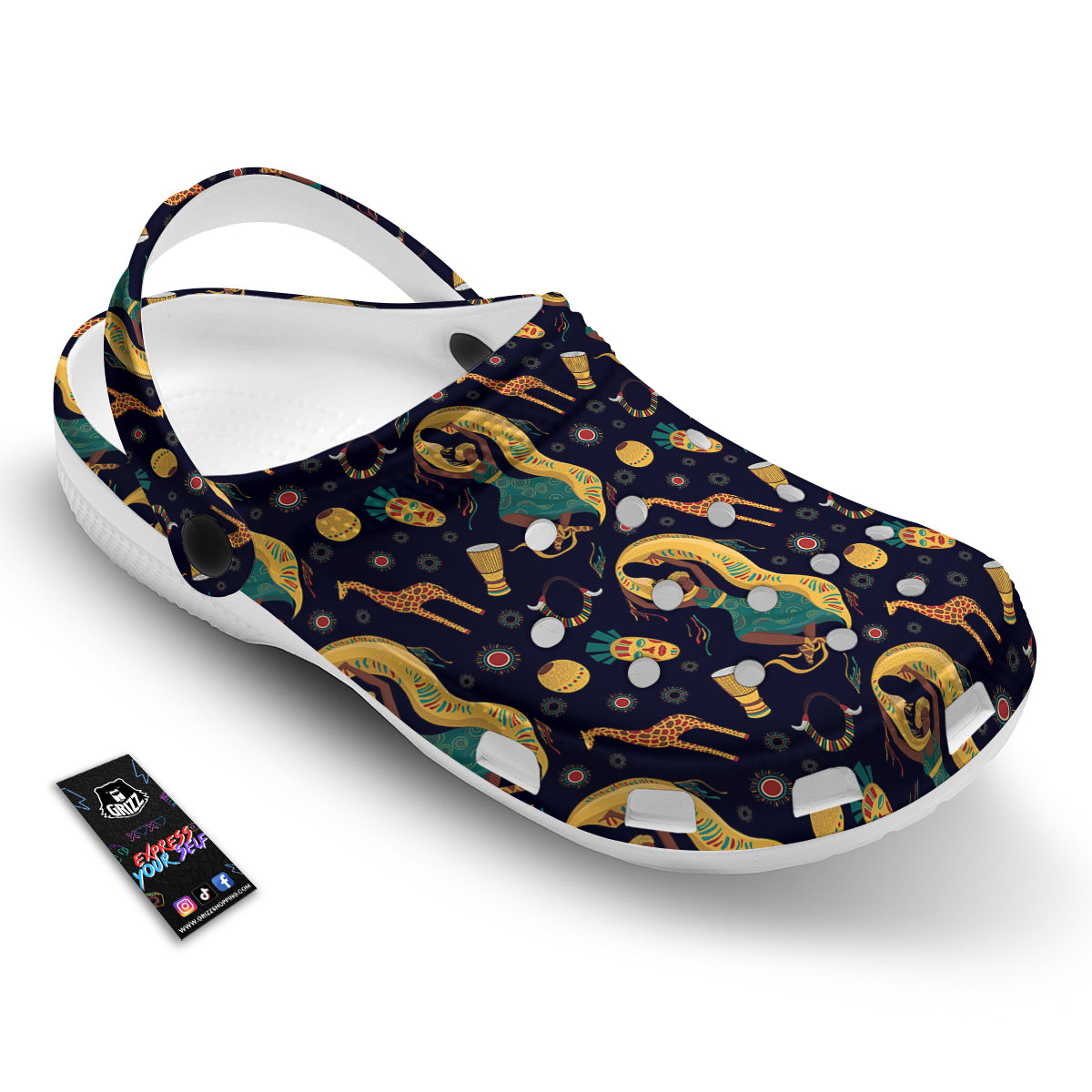 Giraffe Aztec Print Pattern Clog-grizzshop