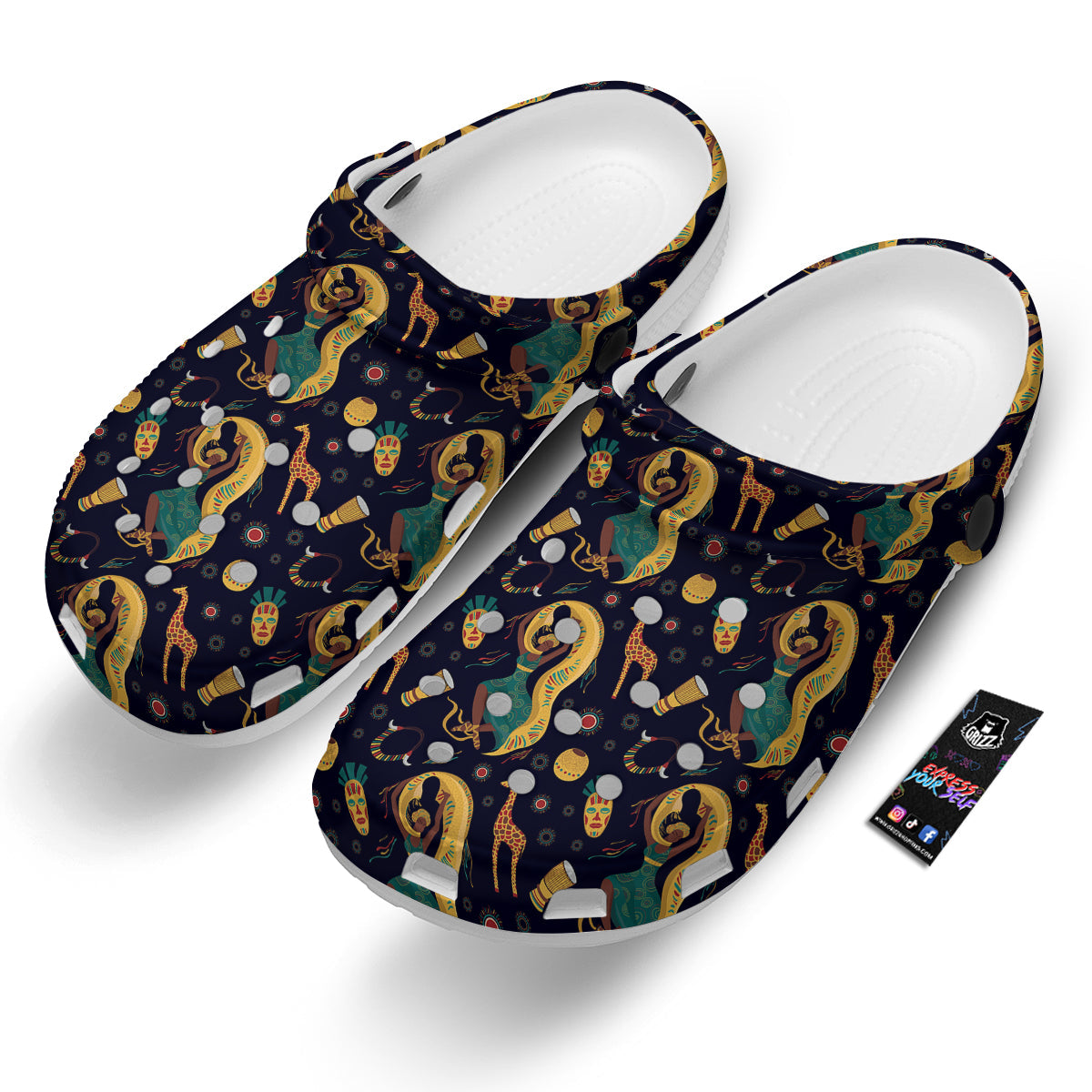 Giraffe Aztec Print Pattern Clog-grizzshop