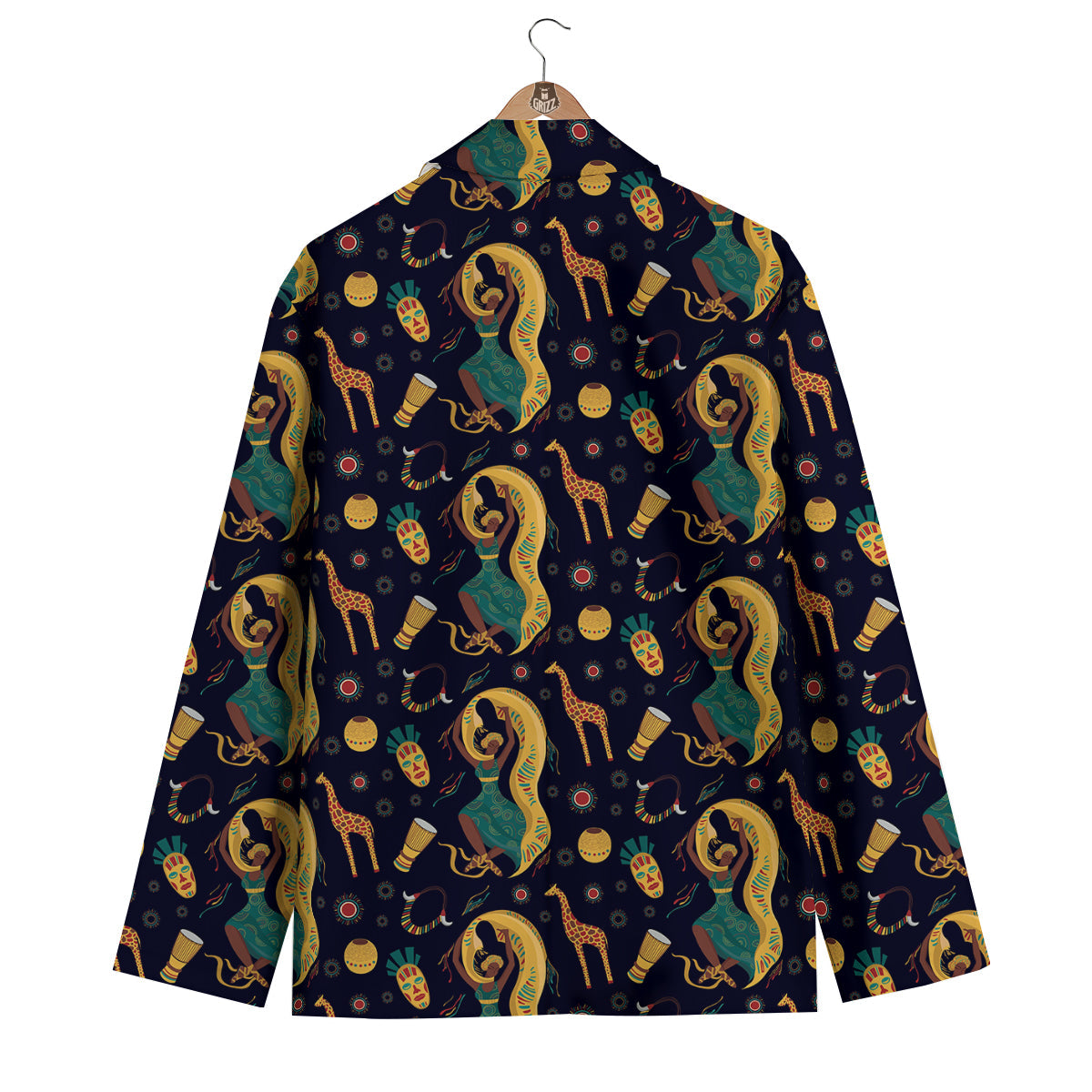 Giraffe Aztec Print Pattern Men's Blazer-grizzshop
