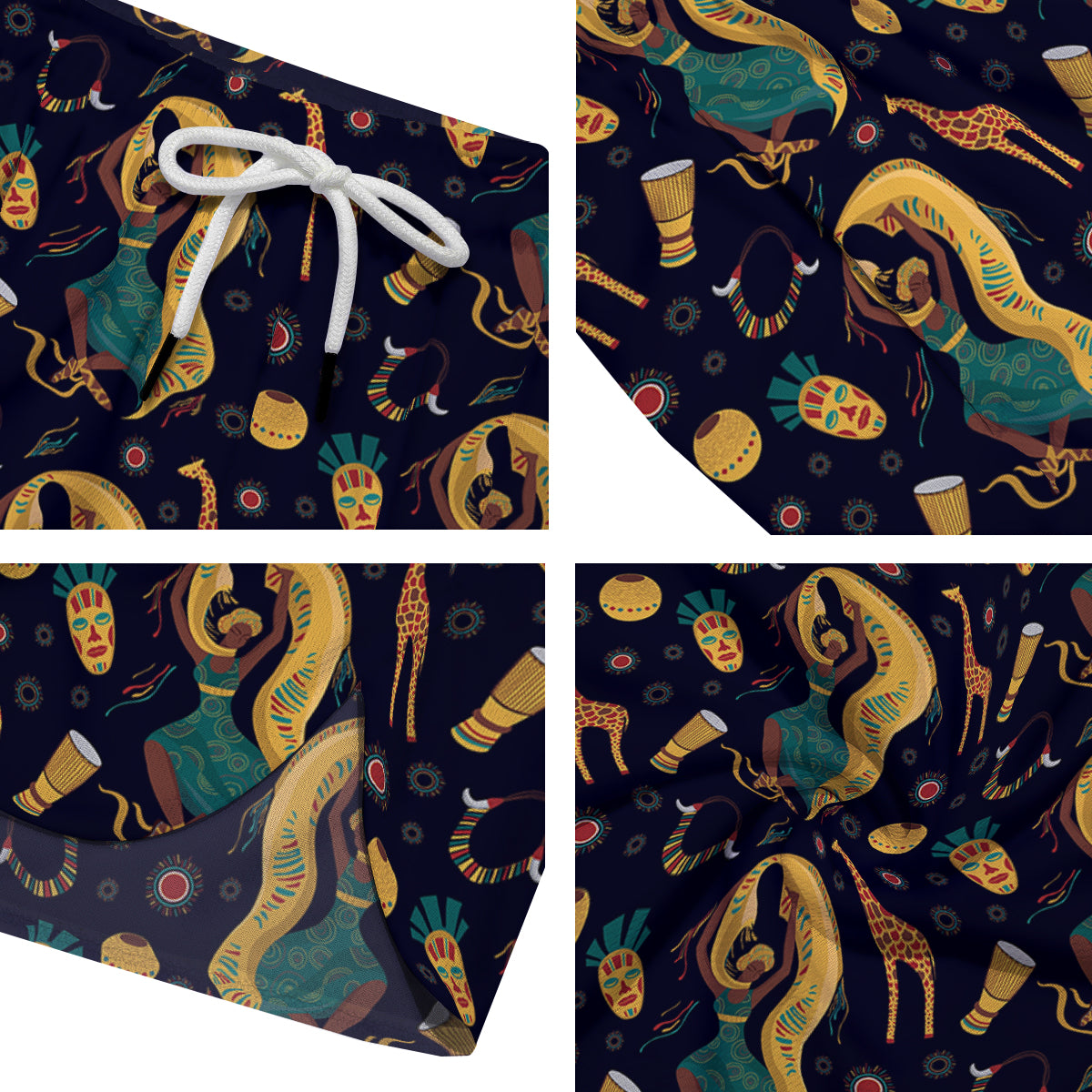 Giraffe Aztec Print Pattern Men's Running Shorts-grizzshop