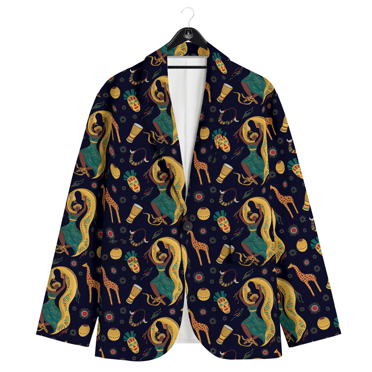 Giraffe Aztec Print Pattern Men's Sport Coat-grizzshop