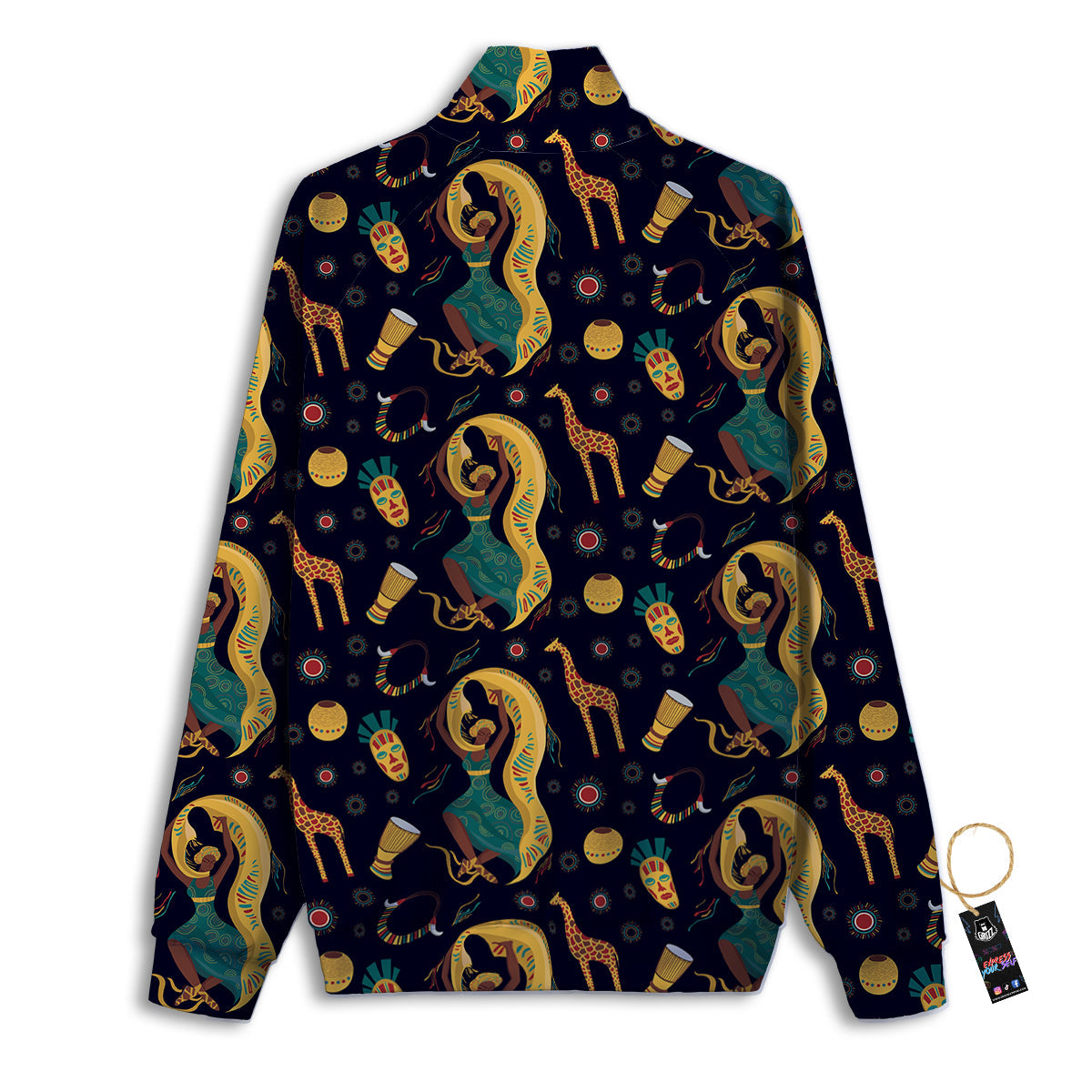 Giraffe Aztec Print Pattern Track Jacket-grizzshop