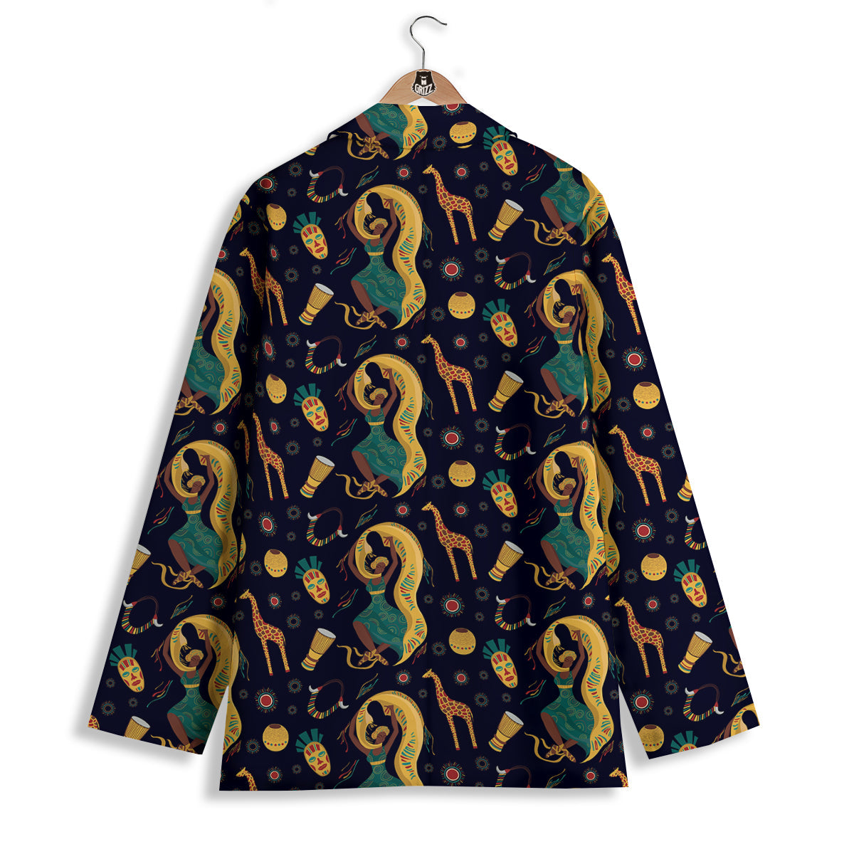 Giraffe Aztec Print Pattern Women's Blazer-grizzshop