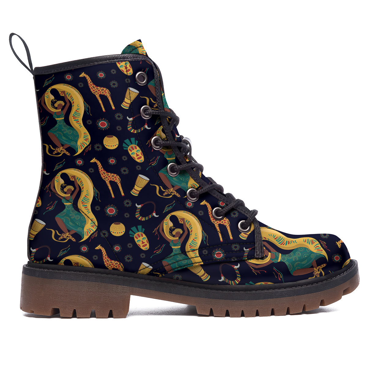 Giraffe Aztec Print Pattern Work Boots-grizzshop