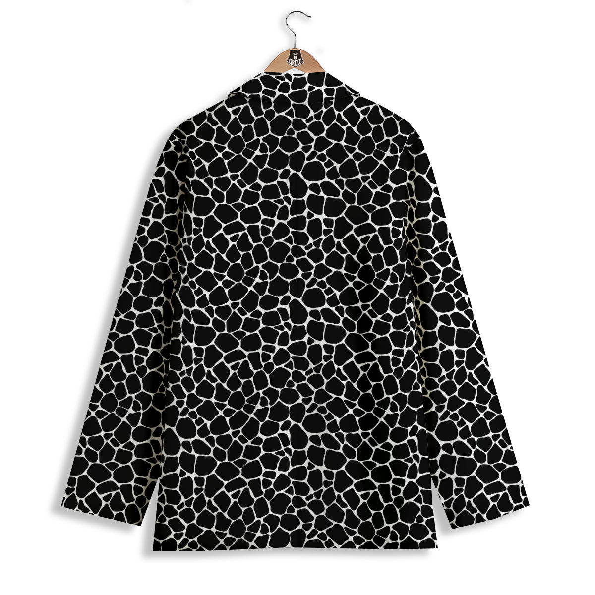 Giraffe Black Tropical Print Pattern Women's Blazer-grizzshop
