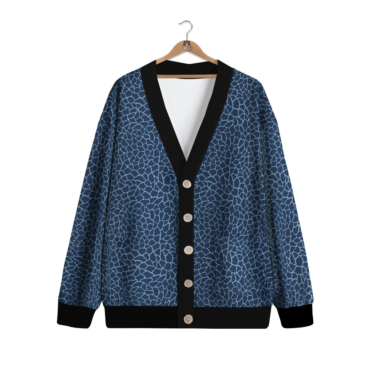 Giraffe Blue Print Cardigan-grizzshop
