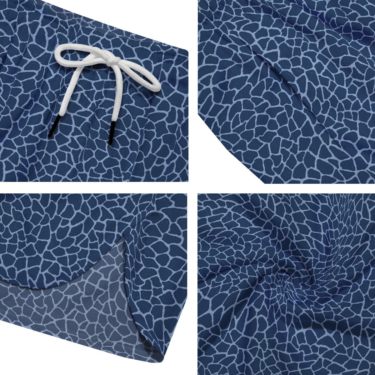 Giraffe Blue Print Men's Running Shorts-grizzshop
