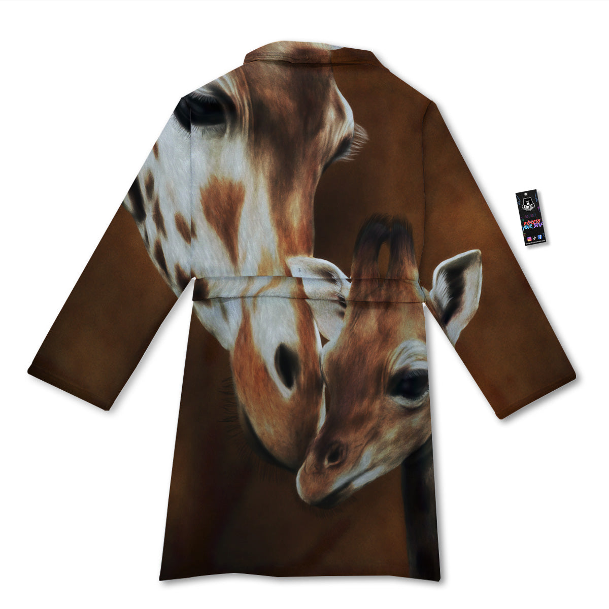 Giraffe Brown Print Bathrobe-grizzshop