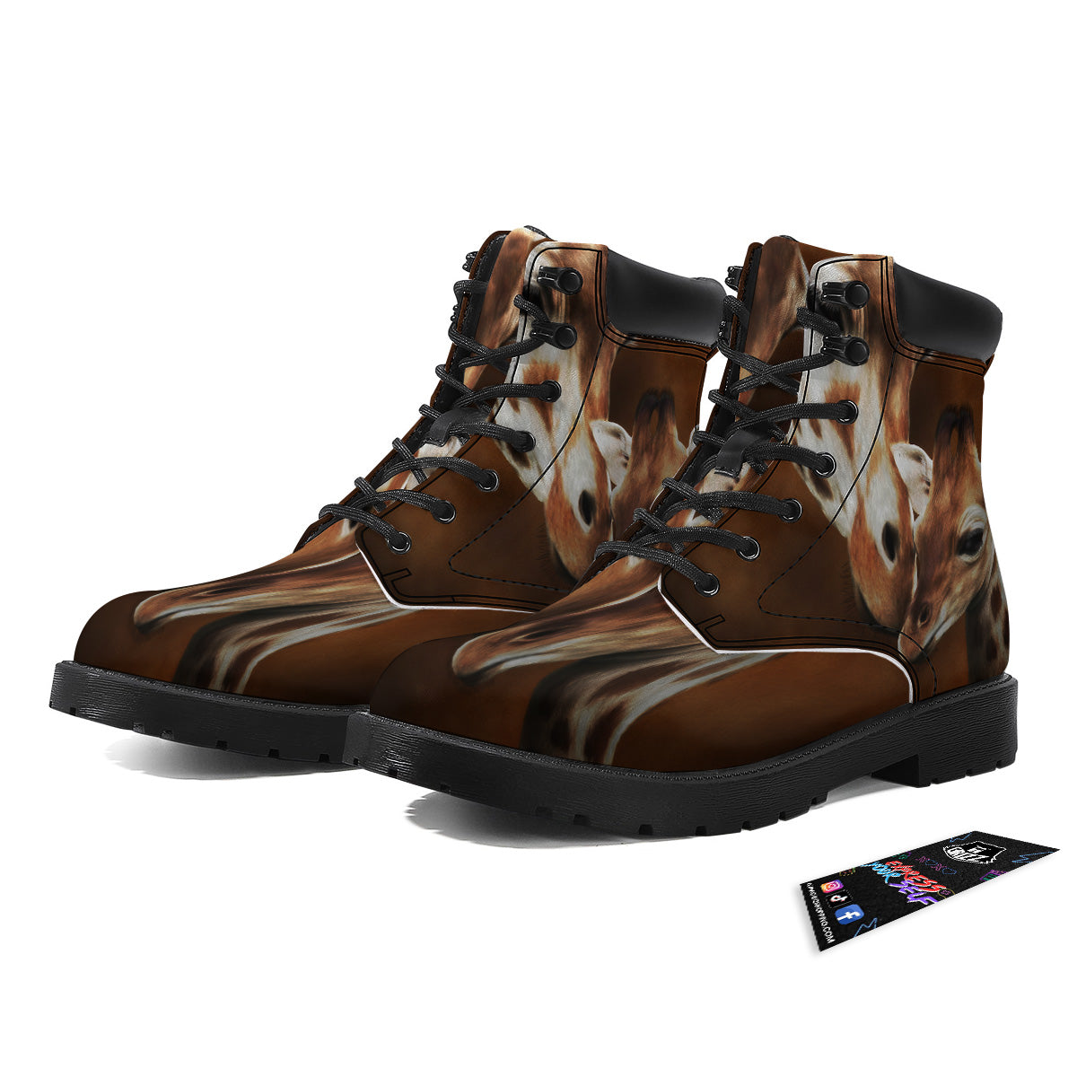 Giraffe Brown Print Boots-grizzshop