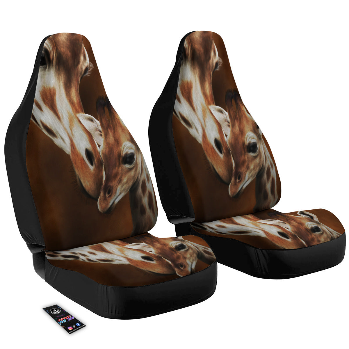 Giraffe Brown Print Car Seat Covers-grizzshop