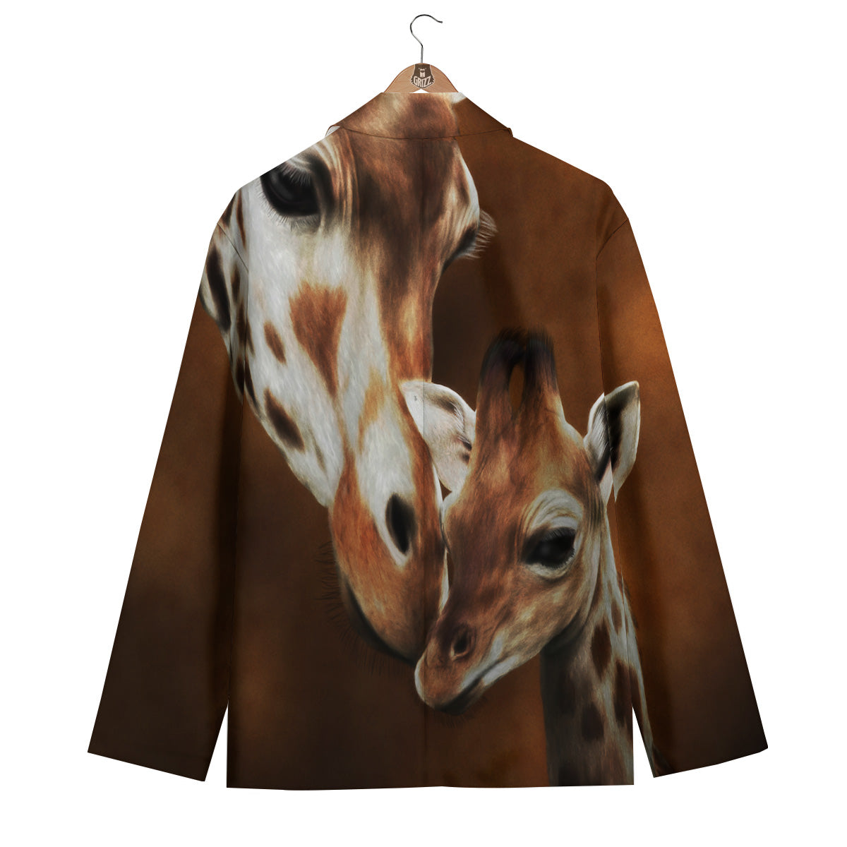 Giraffe Brown Print Men's Blazer-grizzshop