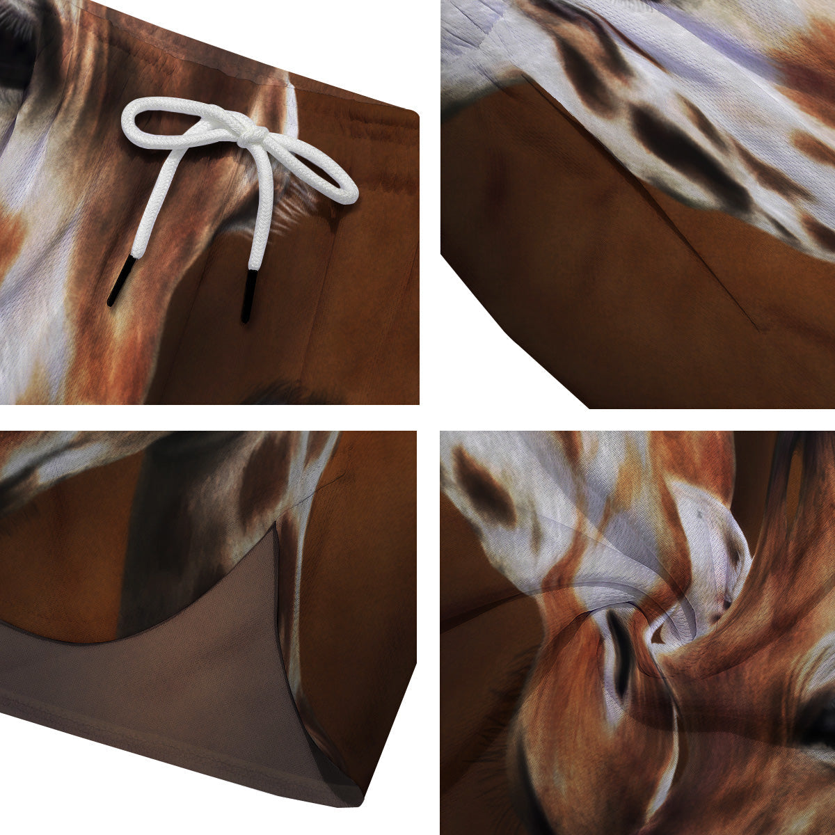 Giraffe Brown Print Men's Running Shorts-grizzshop