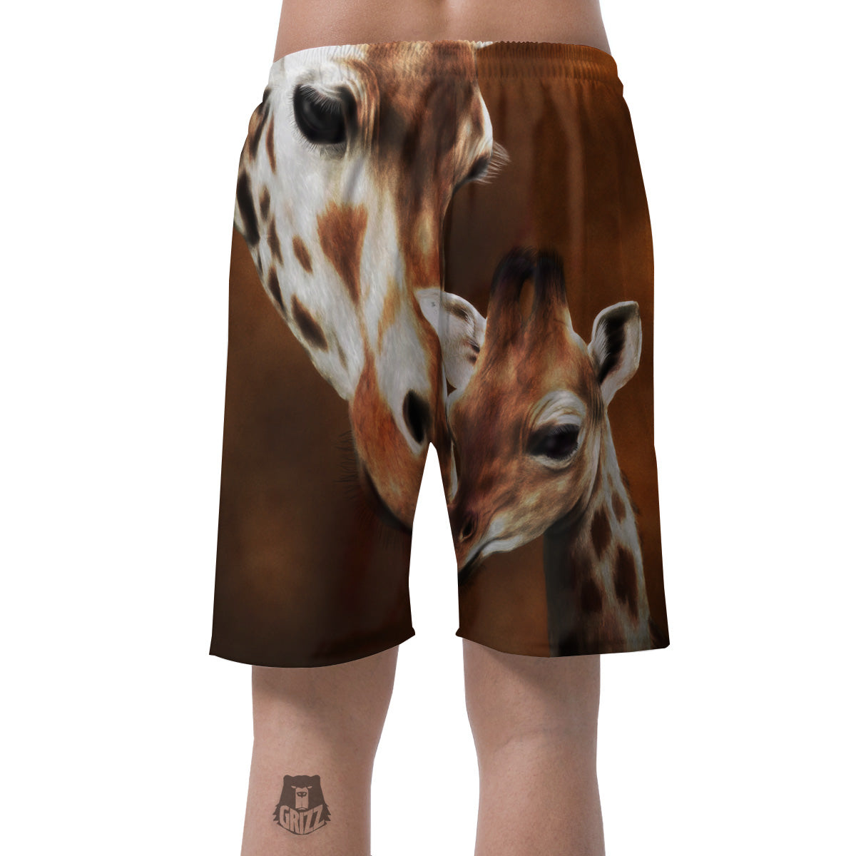 Giraffe Brown Print Men's Shorts-grizzshop