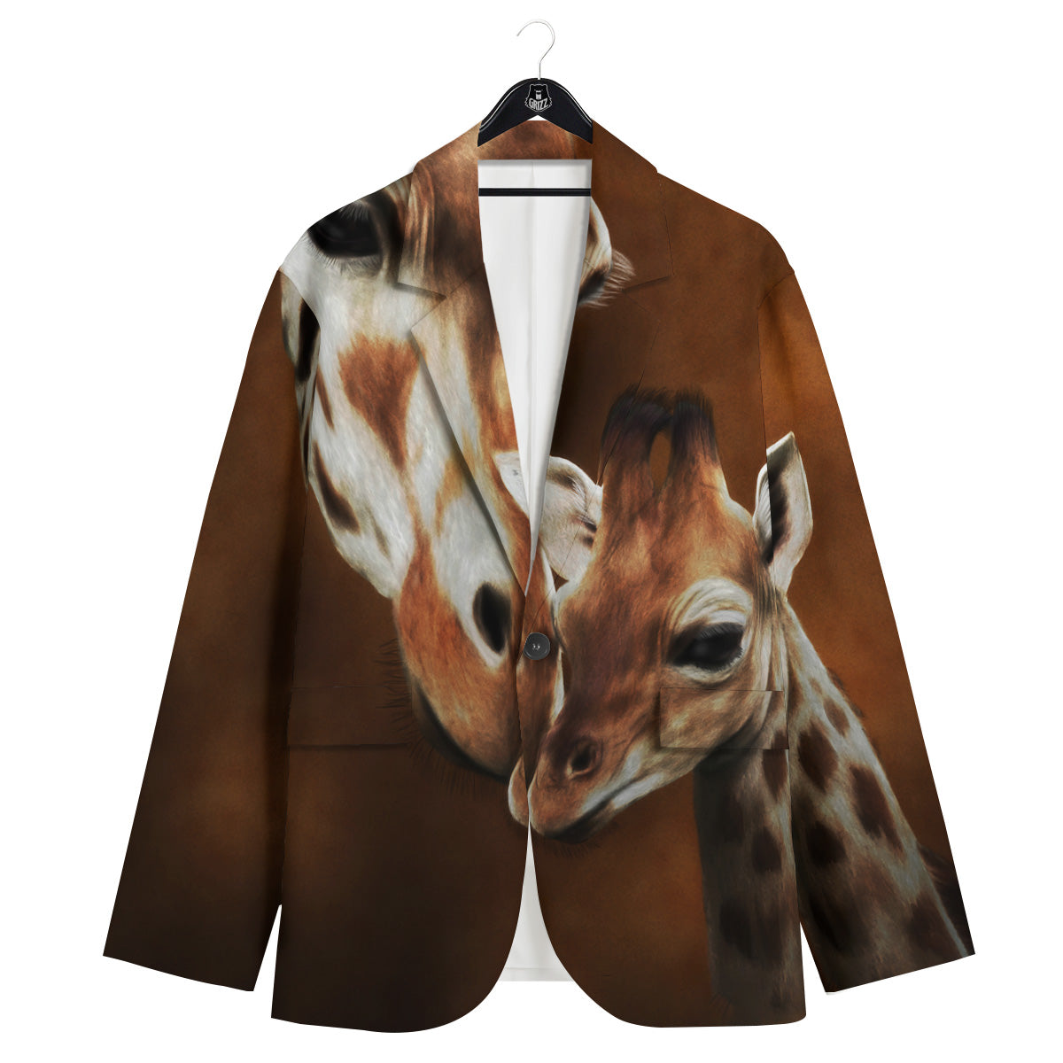 Giraffe Brown Print Men's Sport Coat-grizzshop