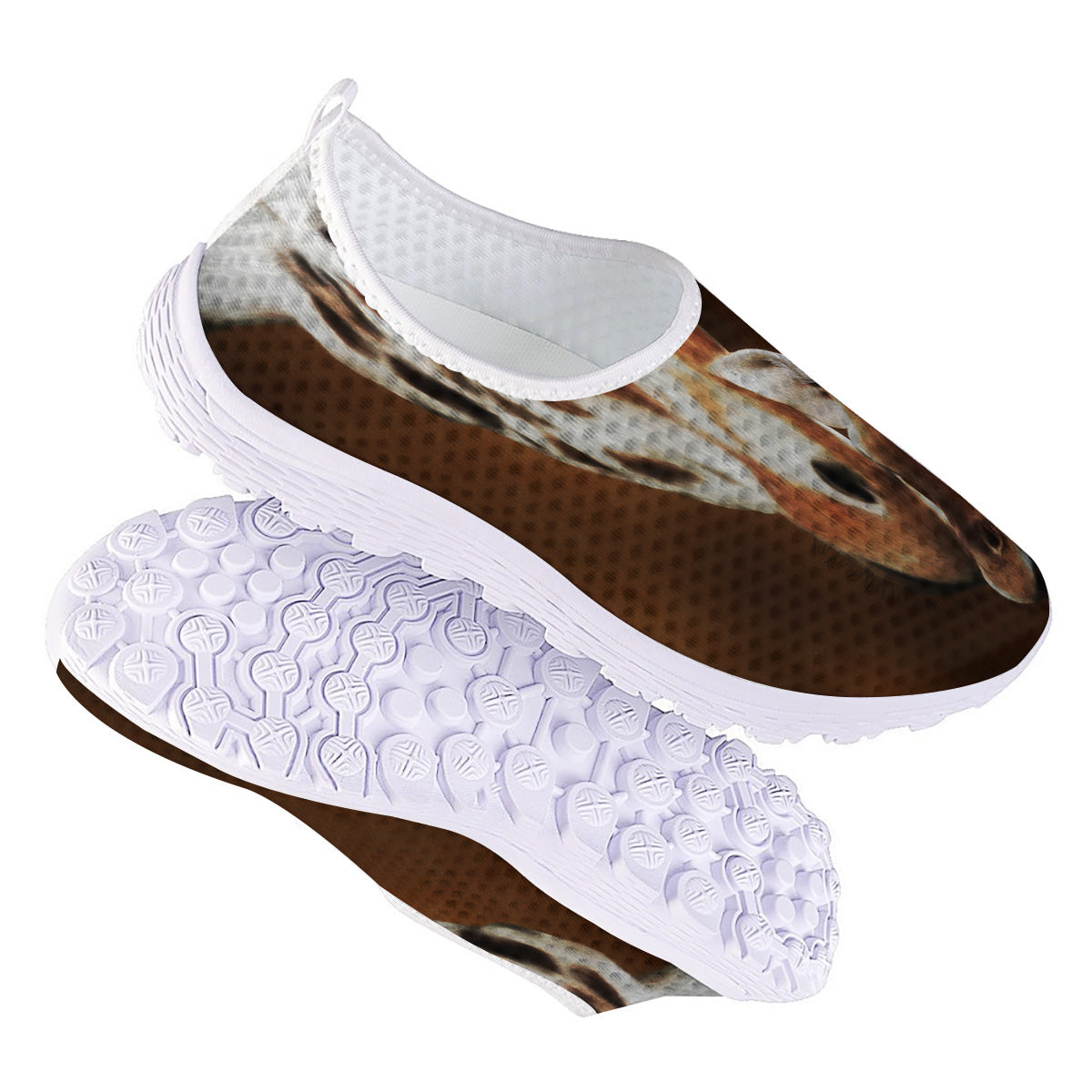 Giraffe Brown Print Nurse Shoes-grizzshop